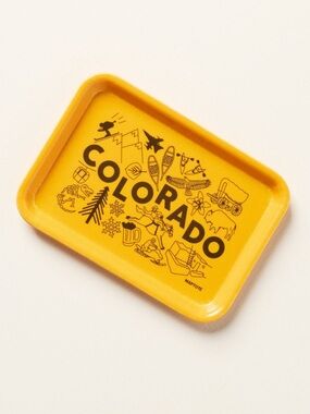 Anthropologie City Icon Colorado Yellow Trinket Tray , New in Box